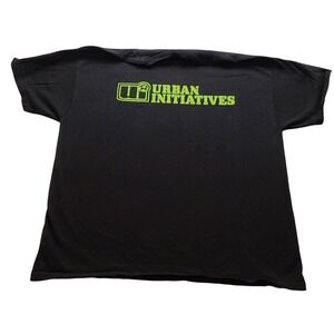 Urban Initiatives Graphic T-Shirt‎ Men's XL Black Lime Green Soccer Short Slv